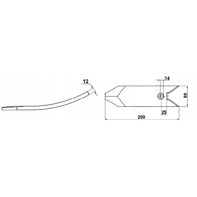 Dłuto grządzieli Kongskilde Delta Flex 80x12 mm 101003120