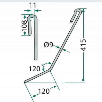 Palec zagarniający krótki siewnika Amazone