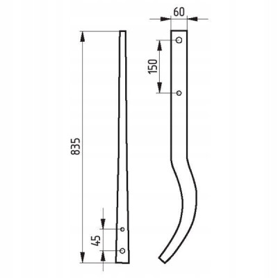 5140108351 Grządziel uniwersalna 83,5 cm do grubera, agregatu ścierniskowego