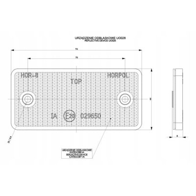 Odblaski z otworami UO 026