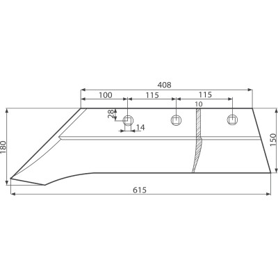Lemiesz prawy, wzmocniony, poszerzony Unia 1023