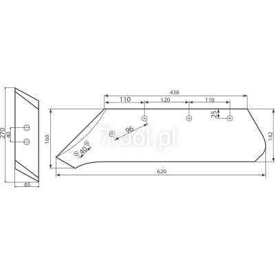 Lemiesz lewy z dłutem 18″ Kverneland 73007/L