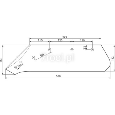 73007/L Lemiesz Kverneland 18″ bez dłuta lewy PROMO