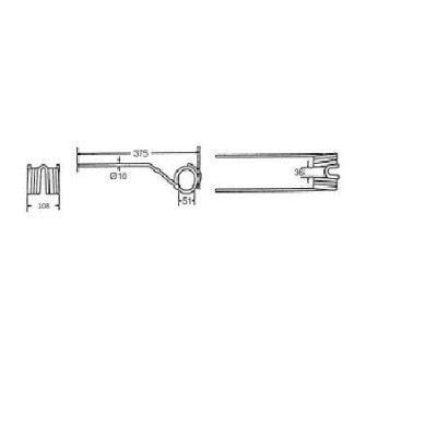 Palec przetrząsaczo-zgrabiarki karuzelowej krótszy, Deutz Fahr VF16502744KR