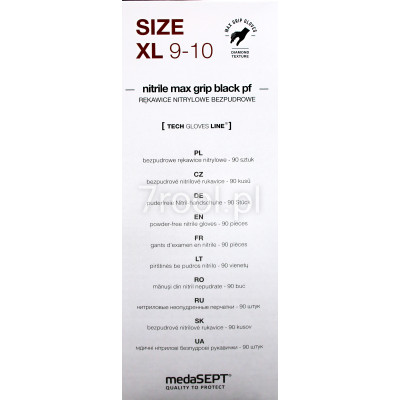 Rękawice bezpudrowe, nitrylowe rozmiar XL 9-10 100 sztuk