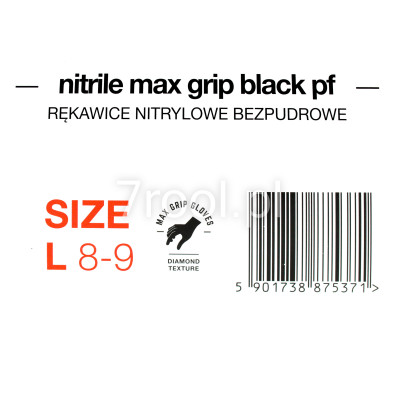Rękawice bezpudrowe, nitrylowe rozmiar L 8-9 100 sztuk