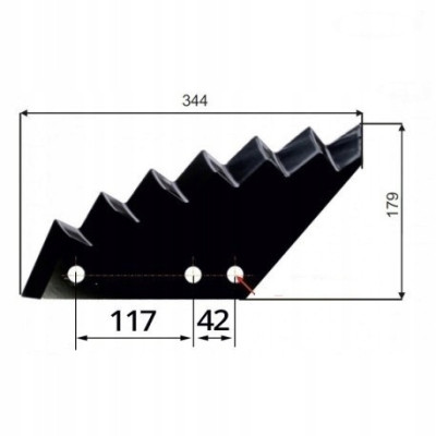 Nóż do paszowozu 344x8 mm, mały Kuhn - zamiennik A530.2190