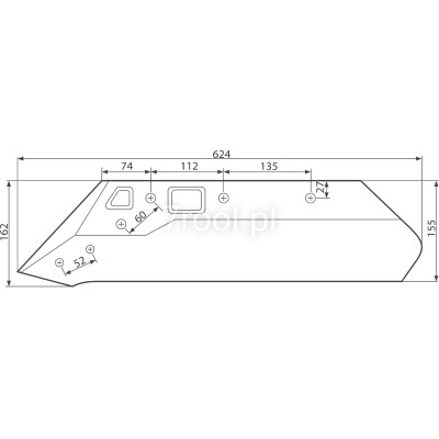 Lemiesz lewy bez dłuta Kuhn 622213L