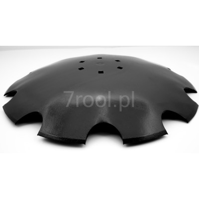 Talerz fi 560 mm 6-otworowy uzębiony z walcowanymi krawędziami