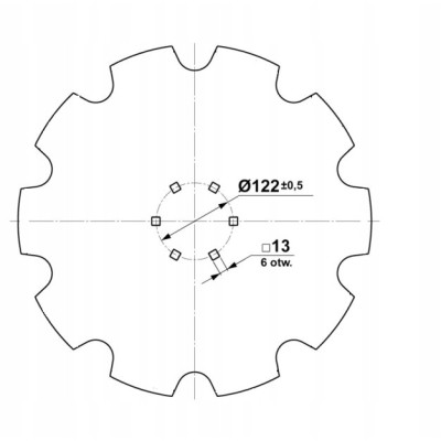 Talerz 460 mm brona talerzowa 6-otworowy typ C