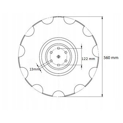 Talerz 560 mm z wpustem pod piastę, talerzówka Agro-Masz typ "P"