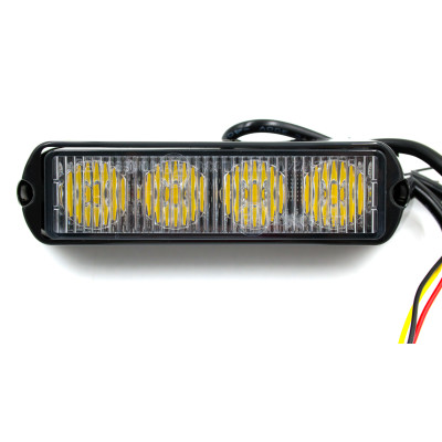 Lampa strobo 4x LED 1224V pomarańczowa R65 R10 L2298-ALR