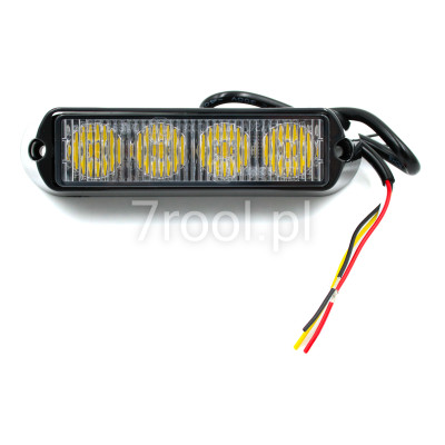 Lampa strobo 4x LED 1224V pomarańczowa R65 R10 L2298-ALR