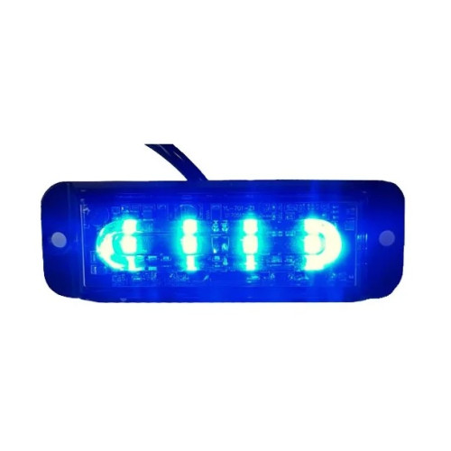 Lampa strobo 4 LED blue R10 R65 LW0034