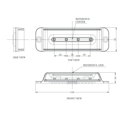 Lampa strobo 4 LED blue R10 R65 LW0034