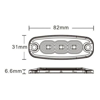 Lampa strobo 3x LED slim LW0036-2 światło pomarańczowe