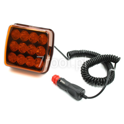 Lampa strobo 12xLED 12/24V magnes LW0044