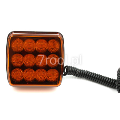 Lampa strobo 12xLED 12/24V magnes LW0044