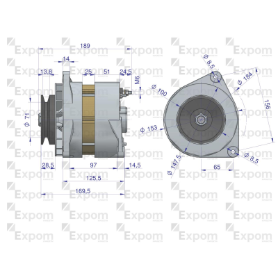 Alternator A120E 400257ER. 3660200 28V 40A Bizon EXPOM KWIDZYN