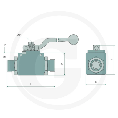 Zawór hydrauliczny 2-otworowy BKH 2-15L-DN13 (M22x1,5) GRANIT