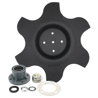 Zestaw: Talerz 460 mm skrajny prawy z piastą 4-otworową do Unia Ares T L