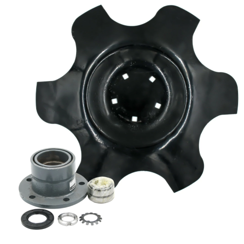 Zestaw: talerz 510 mm skrajny prawy z piastą 5-otworową do Unia Ares T XL