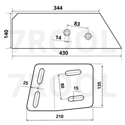 Komplet: ścinacz 1024 + łącznik ścinacza do pługów zagonowych UNIA Grudziądz 1024020070