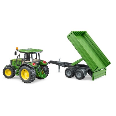 Zabawkowy Ciągnik John Deere 5115M z przyczepą – Bruder 2108