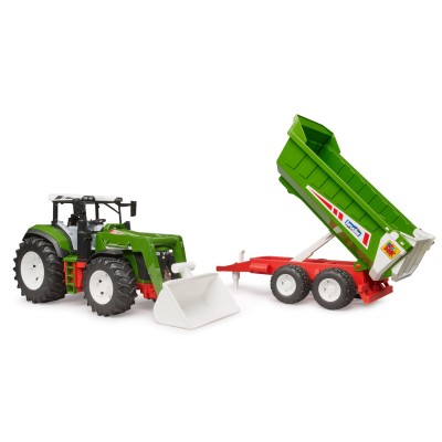 Zabawkowy Ciągnik ROADMAX z ładowaczem czołowym i przyczepą – Bruder 3452