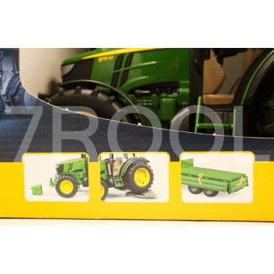 Zabawkowy Ciągnik John Deere 5115M z przyczepą – Bruder 2108