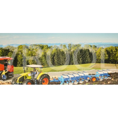 Zabawkowy ciągnik Claas Nectis 267F z ładowaczem czołowym i przyczepą – Bruder 2112