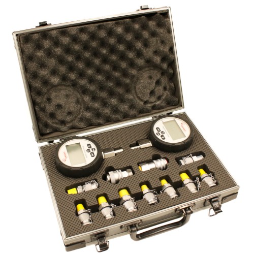 Walizka z 2 manometrami cyfrowymi – zestaw diagnostyczny hydrauliczny 700 bar