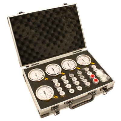 Walizka z 5 manometrami analogowymi – zestaw diagnostyczny hydrauliczny