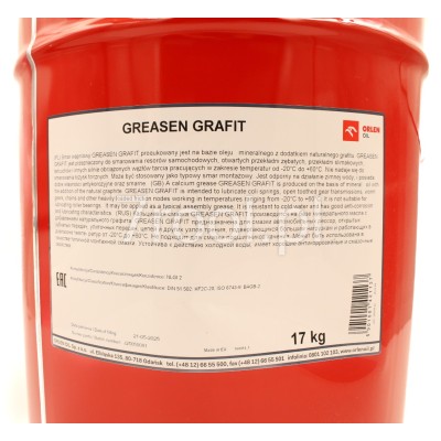 Smar wapniowy z grafitem ORLEN GREASEN GRAFIT 17 kg – smar montażowy i ochronny