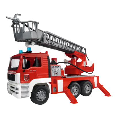 Zabawkowy samochód strażacki z drabiną i modułem świetlno-dźwiękowym 2771