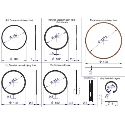 Zestaw naprawczy silnika C-330 ORYGINAŁ URSUS 50000010