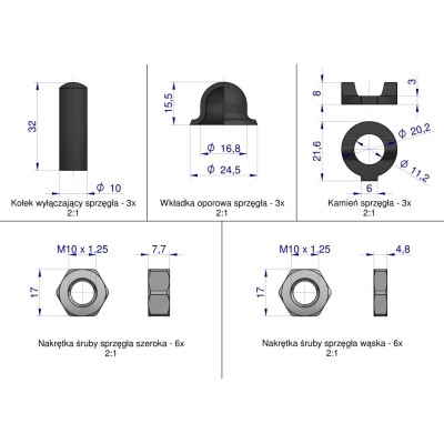 Komplet naprawczy sprzęgła C-330/360 50511180 Oryginał Ursus