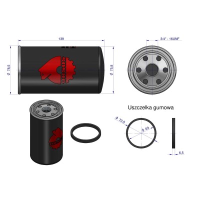 Filtr oleju PP-49 MF-3 ORYGINAŁ URSUS