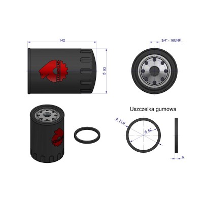 Filtr oleju PP-89 MF-4 ORYGINAŁ URSUS