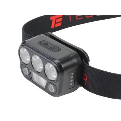 Latarka czołówka LED COB, 200 lm uruchamiana gestem akumulator 650 mAh ładowana USB-C, Teger