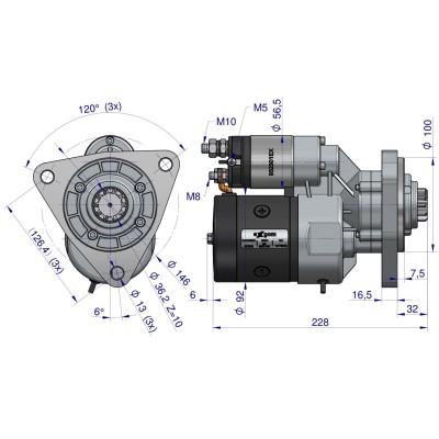 Rozrusznik z reduktorem typu Magneton T25 MTZ Blue Line EXPOM KWIDZYN