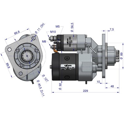 Rozrusznik z reduktorem typu Magneton 9142742 C-385 Blue Line EXPOM KWIDZYN