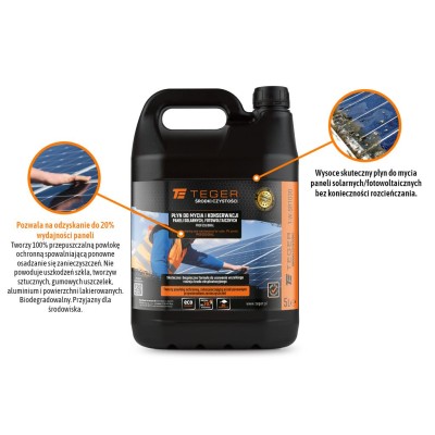 Płyn do mycia i konserwacji paneli solarnych i fotowoltaicznych PROFESSIONAL 5l / TEGER