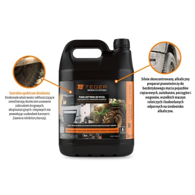 Piana aktywna do mycia maszyn rolniczych i samochodów ciężarowych 5 KG  - koncentrat / TEGER