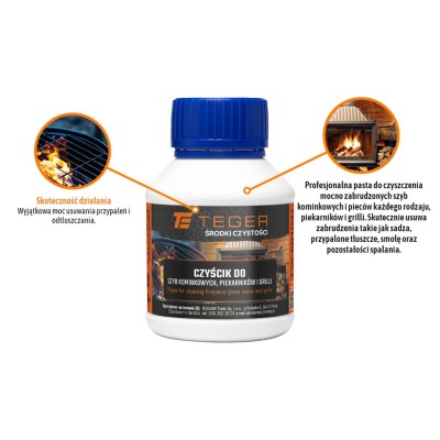 Czyścik do szyb kominkowych, piekarników i grili, 250 ml., Teger