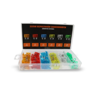 Bezpiecznik, zestaw bezpieczników samochodowych 120szt. TEGER