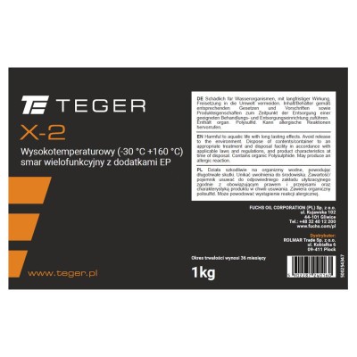 Smar wielofunkcyjny wysokotemperaturowy z dodatkami EP TEGER X-2, opakowanie 1kg