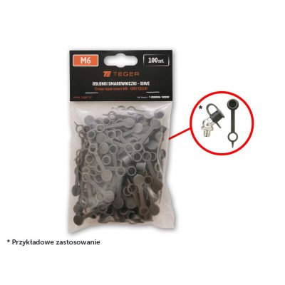 Zestaw osłonek smarowniczki M6 kolor siwy TEGER