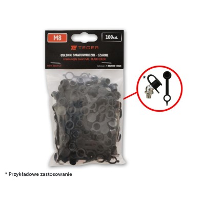 Zestaw osłonek smarowniczki M8 kolor czarny TEGER