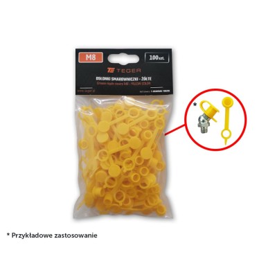 Zestaw osłonek smarowniczki M8 kolor żółty TEGER
